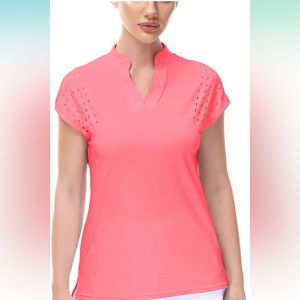Tanmolo Women's Short Sleeve Golf Tennis Shirts V Neck Polo T-Shirt